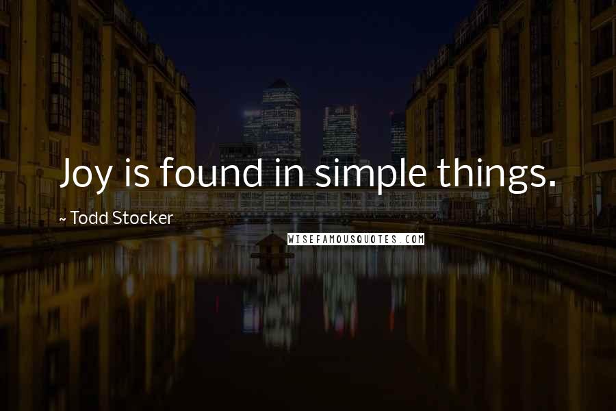 Todd Stocker Quotes: Joy is found in simple things.