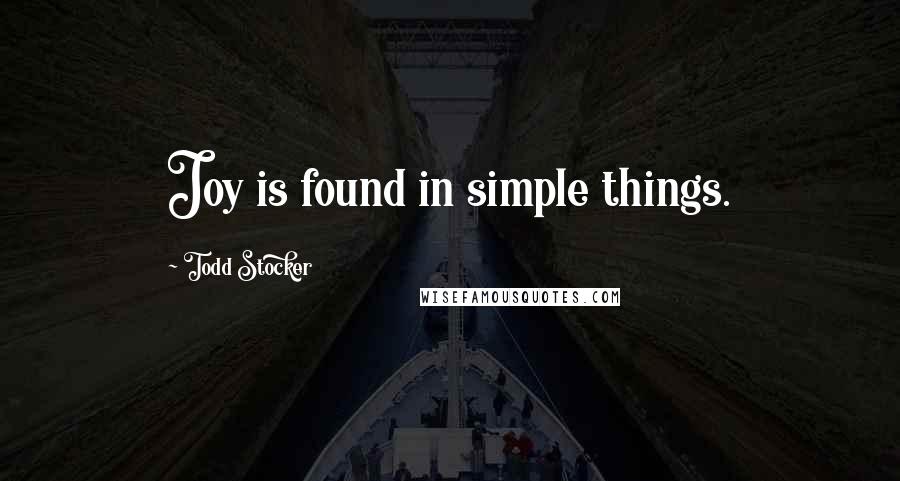 Todd Stocker Quotes: Joy is found in simple things.