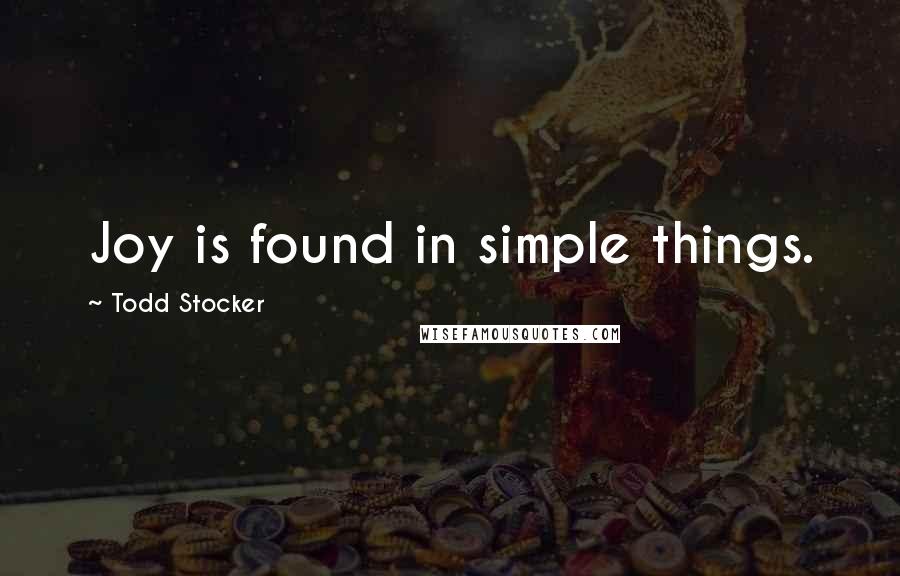 Todd Stocker Quotes: Joy is found in simple things.