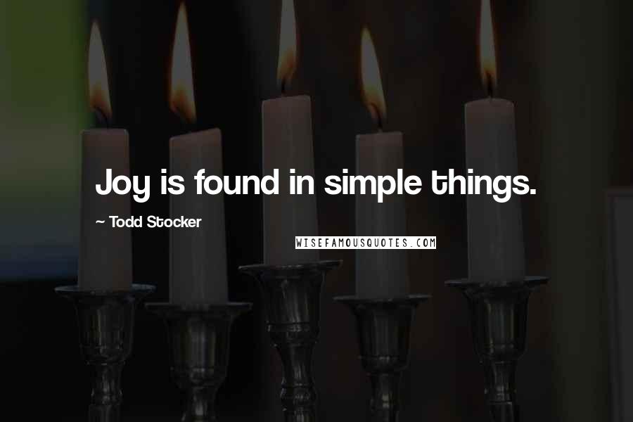 Todd Stocker Quotes: Joy is found in simple things.