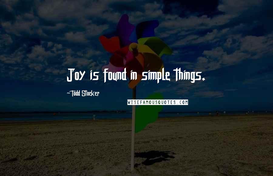 Todd Stocker Quotes: Joy is found in simple things.