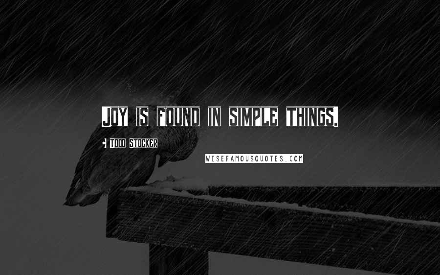 Todd Stocker Quotes: Joy is found in simple things.