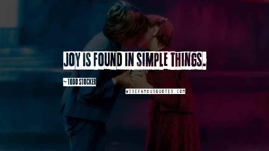 Todd Stocker Quotes: Joy is found in simple things.