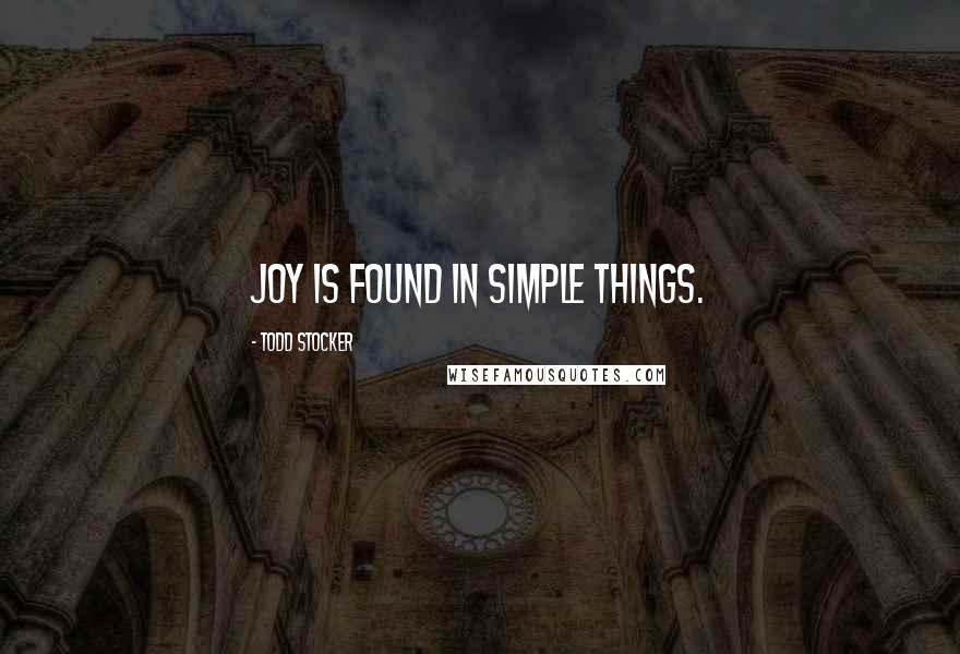 Todd Stocker Quotes: Joy is found in simple things.