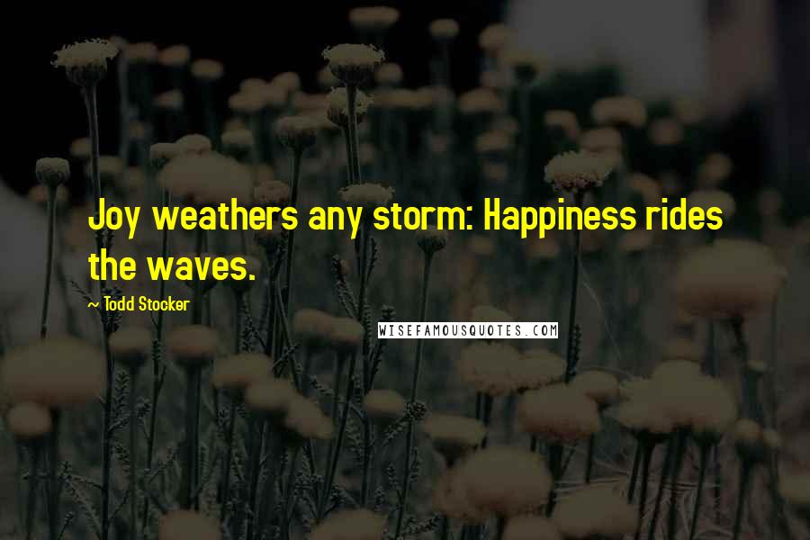 Todd Stocker Quotes: Joy weathers any storm: Happiness rides the waves.