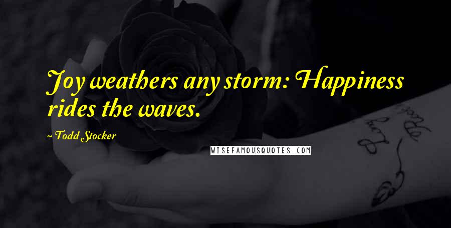 Todd Stocker Quotes: Joy weathers any storm: Happiness rides the waves.