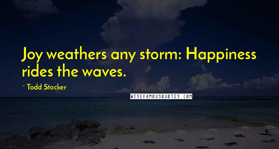 Todd Stocker Quotes: Joy weathers any storm: Happiness rides the waves.