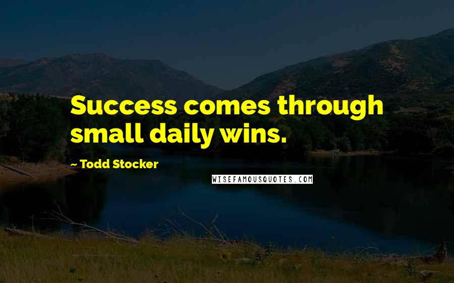 Todd Stocker Quotes: Success comes through small daily wins.