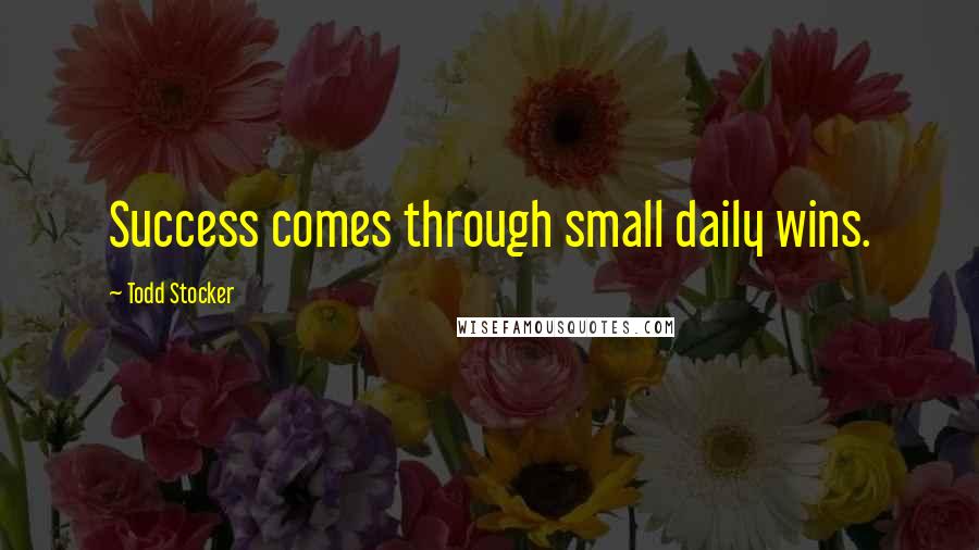 Todd Stocker Quotes: Success comes through small daily wins.