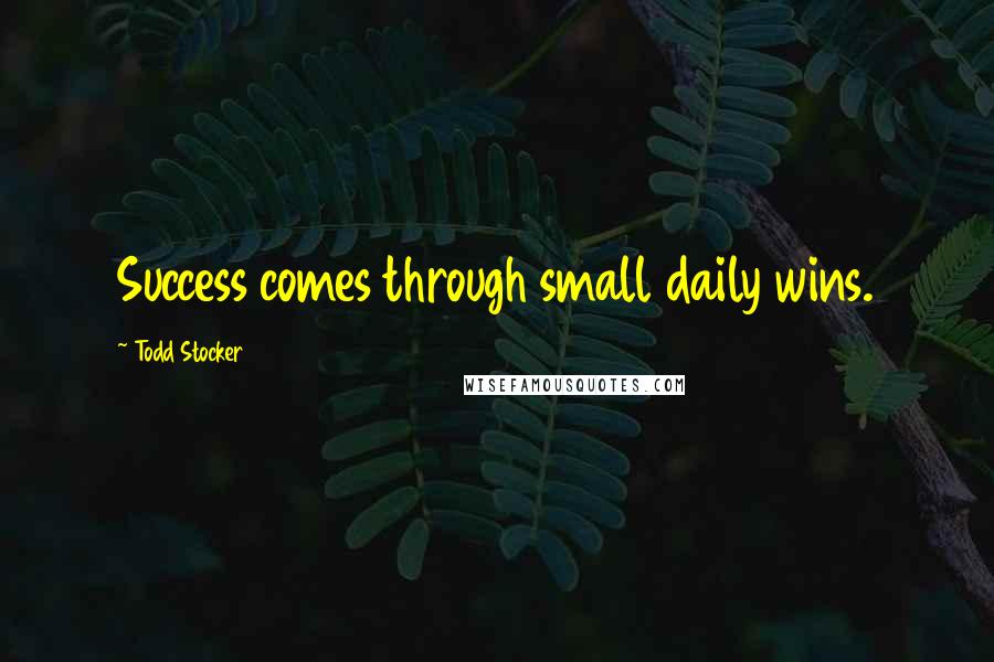 Todd Stocker Quotes: Success comes through small daily wins.