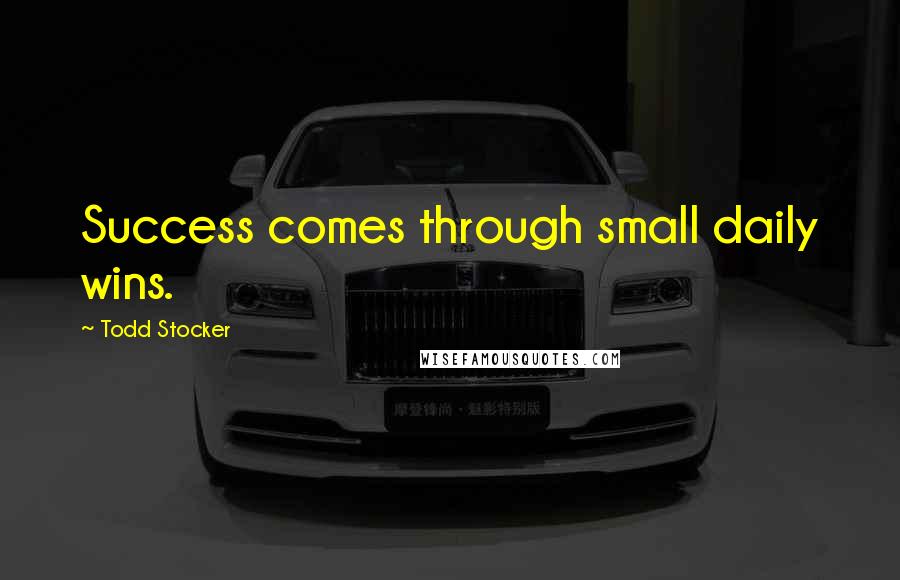 Todd Stocker Quotes: Success comes through small daily wins.