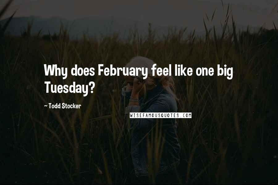 Todd Stocker Quotes: Why does February feel like one big Tuesday?