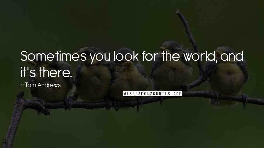 Tom Andrews Quotes: Sometimes you look for the world, and it's there.