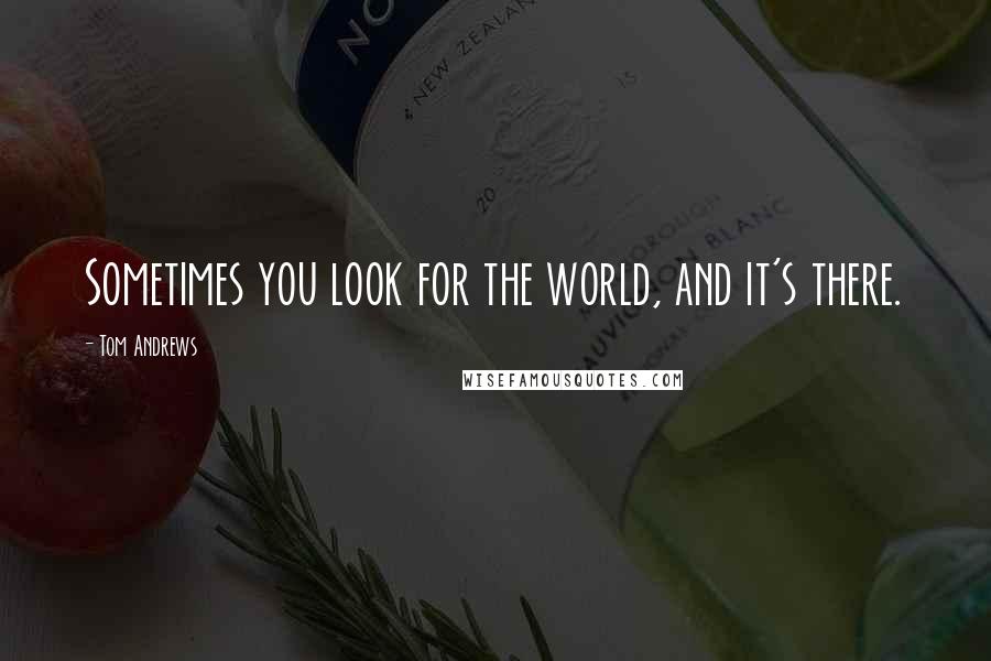 Tom Andrews Quotes: Sometimes you look for the world, and it's there.
