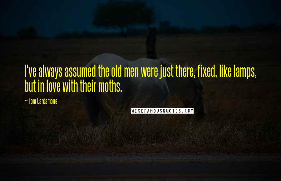 Tom Cardamone Quotes: I've always assumed the old men were just there, fixed, like lamps, but in love with their moths.