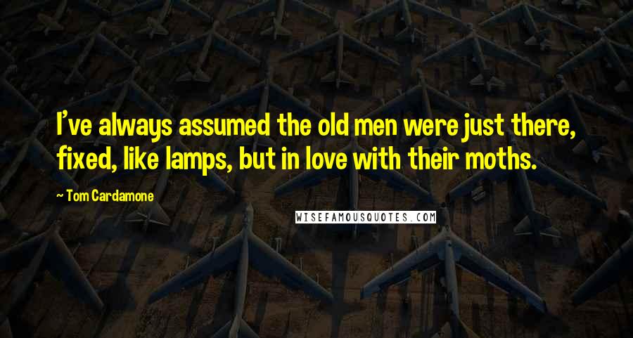 Tom Cardamone Quotes: I've always assumed the old men were just there, fixed, like lamps, but in love with their moths.
