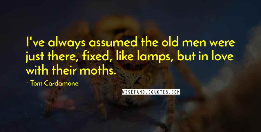 Tom Cardamone Quotes: I've always assumed the old men were just there, fixed, like lamps, but in love with their moths.