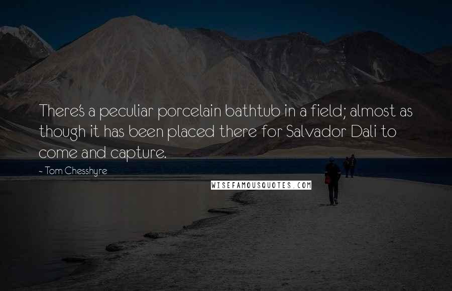 Tom Chesshyre Quotes: There's a peculiar porcelain bathtub in a field; almost as though it has been placed there for Salvador Dali to come and capture.