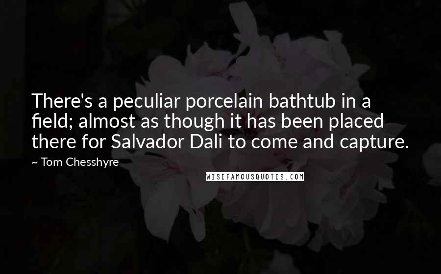 Tom Chesshyre Quotes: There's a peculiar porcelain bathtub in a field; almost as though it has been placed there for Salvador Dali to come and capture.