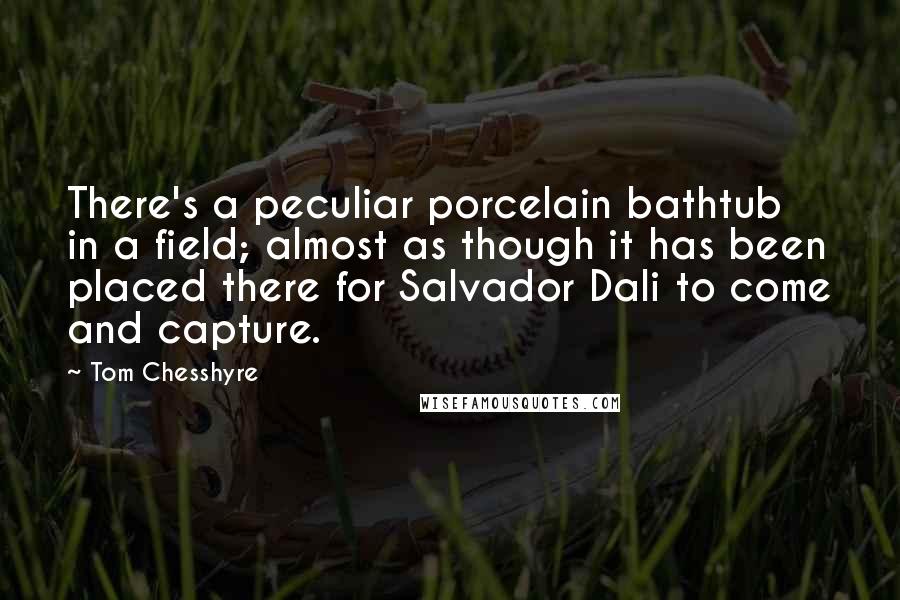 Tom Chesshyre Quotes: There's a peculiar porcelain bathtub in a field; almost as though it has been placed there for Salvador Dali to come and capture.