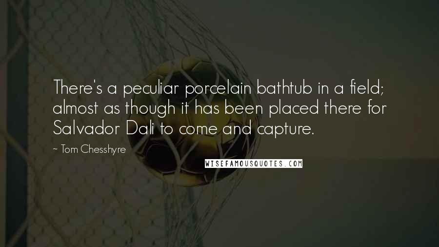 Tom Chesshyre Quotes: There's a peculiar porcelain bathtub in a field; almost as though it has been placed there for Salvador Dali to come and capture.