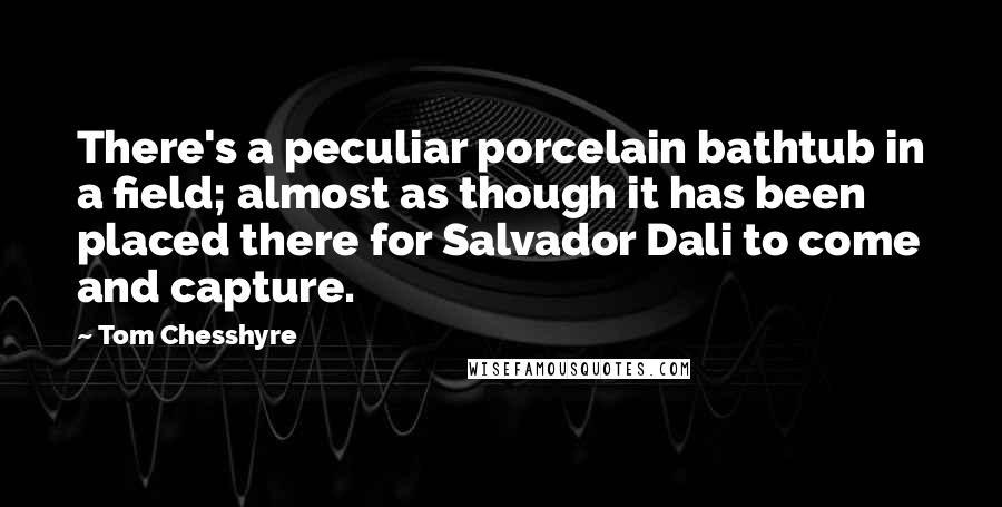 Tom Chesshyre Quotes: There's a peculiar porcelain bathtub in a field; almost as though it has been placed there for Salvador Dali to come and capture.