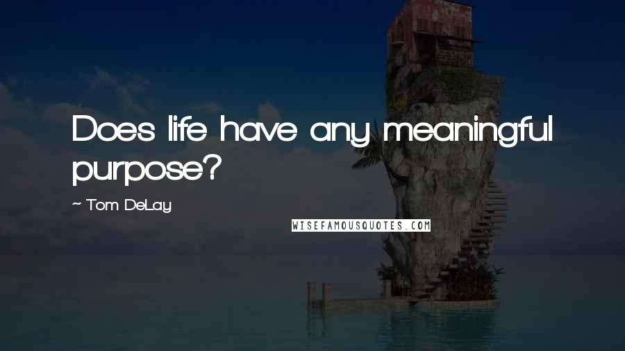 Tom DeLay Quotes: Does life have any meaningful purpose?