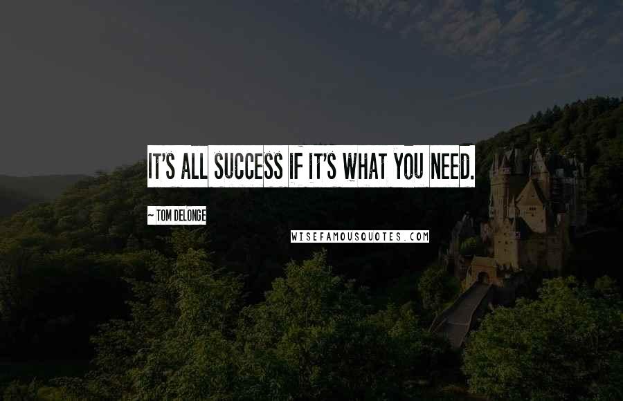 Tom DeLonge Quotes: It's all success if it's what you need.