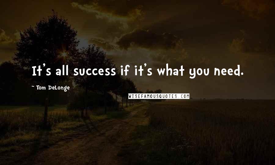 Tom DeLonge Quotes: It's all success if it's what you need.