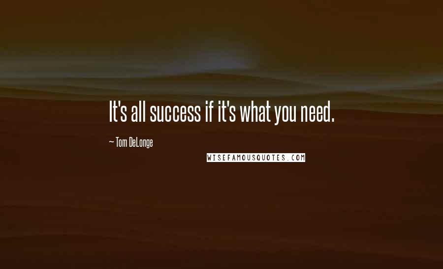 Tom DeLonge Quotes: It's all success if it's what you need.