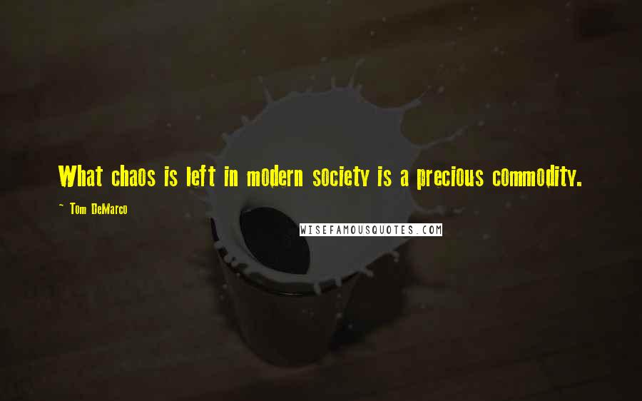 Tom DeMarco Quotes: What chaos is left in modern society is a precious commodity.