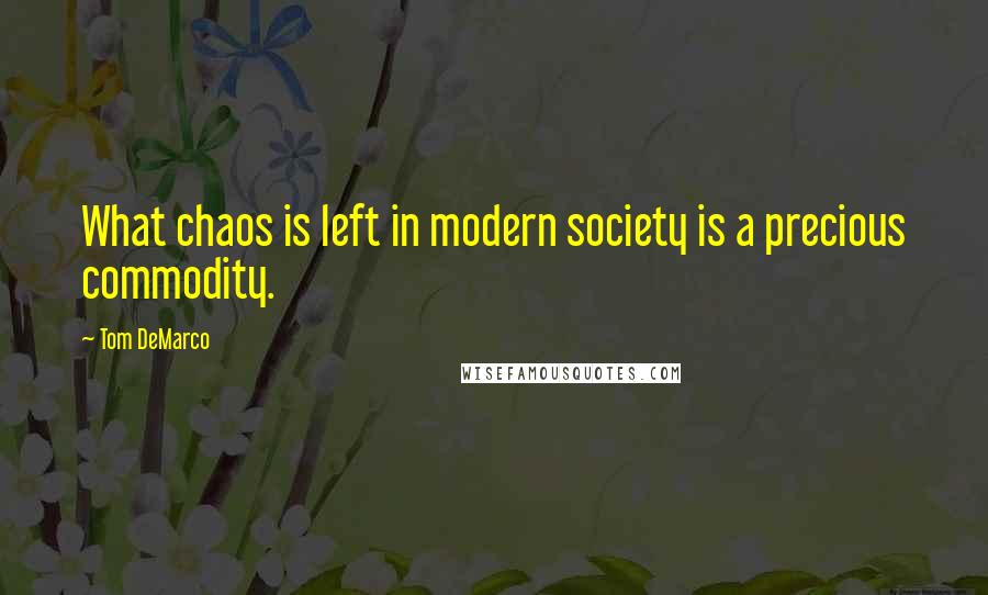 Tom DeMarco Quotes: What chaos is left in modern society is a precious commodity.