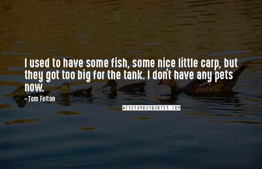 Tom Felton Quotes: I used to have some fish, some nice little carp, but they got too big for the tank. I don't have any pets now.