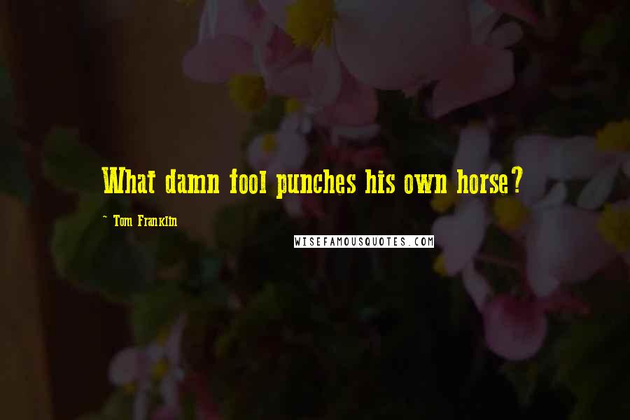 Tom Franklin Quotes: What damn fool punches his own horse?