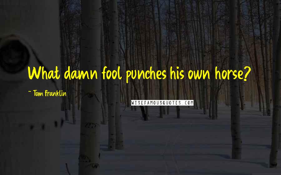 Tom Franklin Quotes: What damn fool punches his own horse?