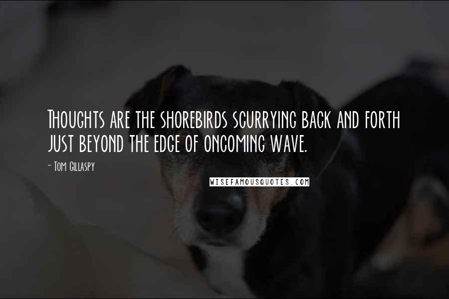 Tom Gillaspy Quotes: Thoughts are the shorebirds scurrying back and forth just beyond the edge of oncoming wave.