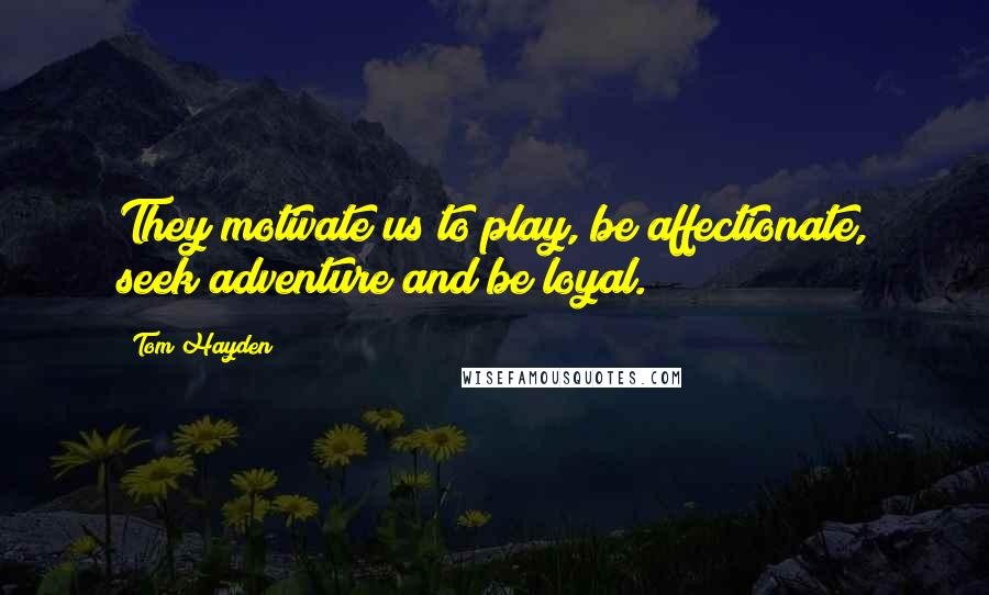 Tom Hayden Quotes: They motivate us to play, be affectionate, seek adventure and be loyal.