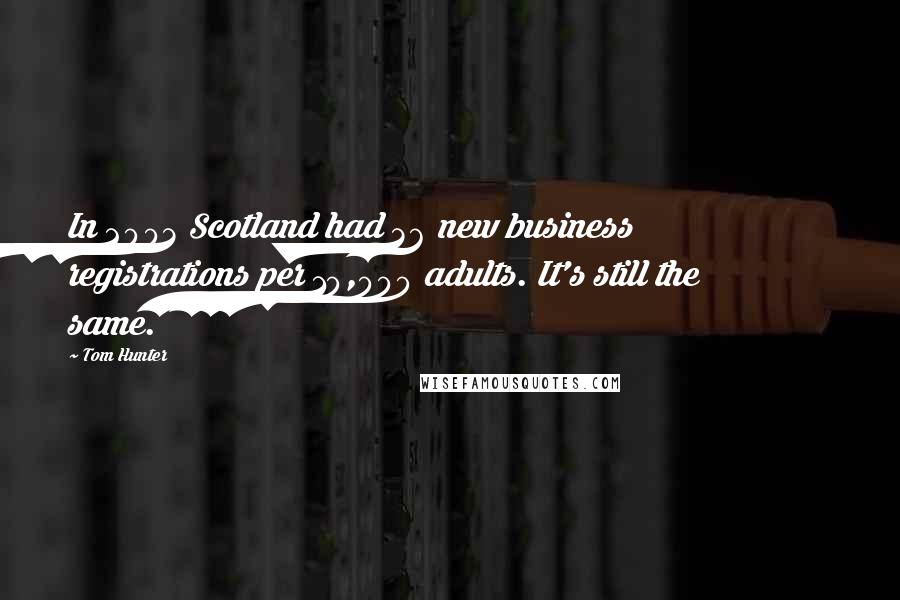 Tom Hunter Quotes: In 2003 Scotland had 36 new business registrations per 10,000 adults. It's still the same.