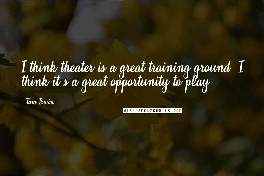 Tom Irwin Quotes: I think theater is a great training ground; I think it's a great opportunity to play.