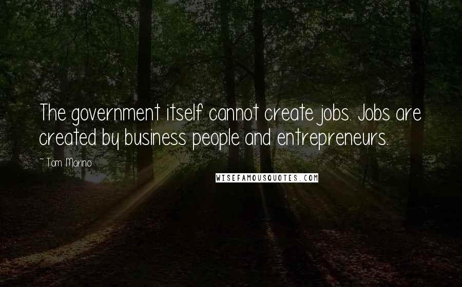 Tom Marino Quotes: The government itself cannot create jobs. Jobs are created by business people and entrepreneurs.