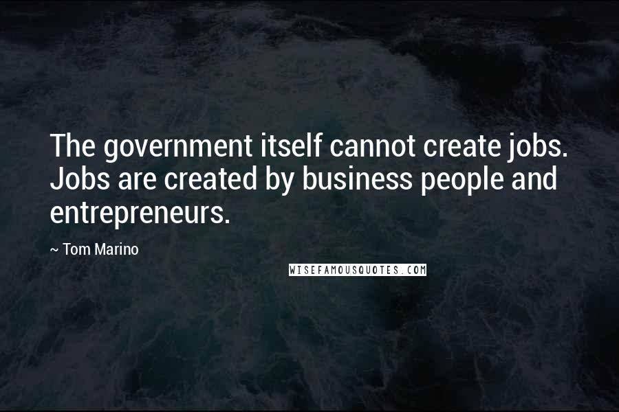 Tom Marino Quotes: The government itself cannot create jobs. Jobs are created by business people and entrepreneurs.