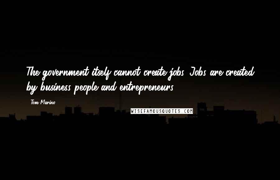 Tom Marino Quotes: The government itself cannot create jobs. Jobs are created by business people and entrepreneurs.