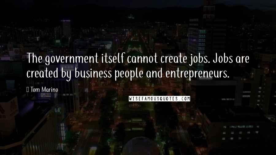 Tom Marino Quotes: The government itself cannot create jobs. Jobs are created by business people and entrepreneurs.