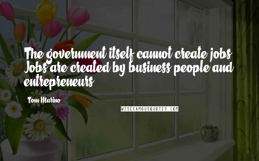 Tom Marino Quotes: The government itself cannot create jobs. Jobs are created by business people and entrepreneurs.