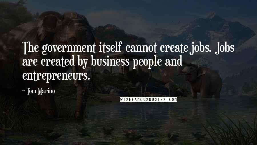 Tom Marino Quotes: The government itself cannot create jobs. Jobs are created by business people and entrepreneurs.