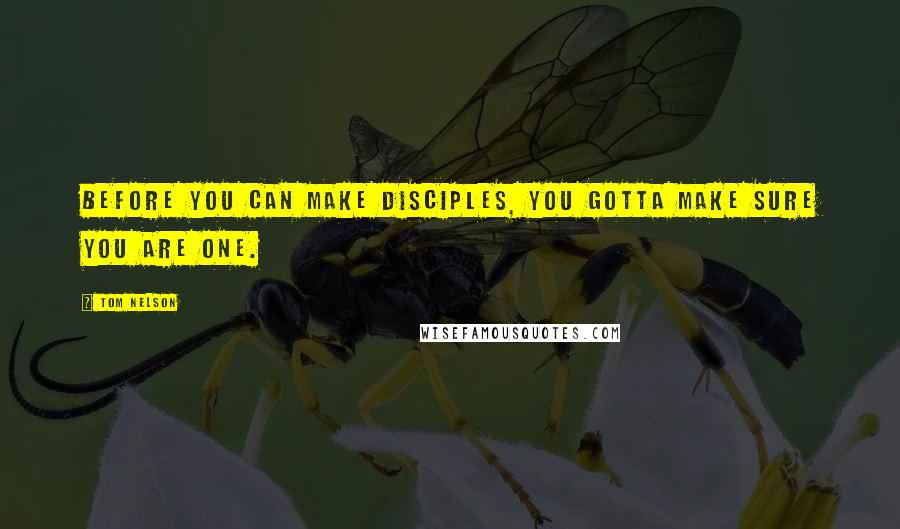 Tom Nelson Quotes: Before you can make disciples, you gotta make sure you are one.