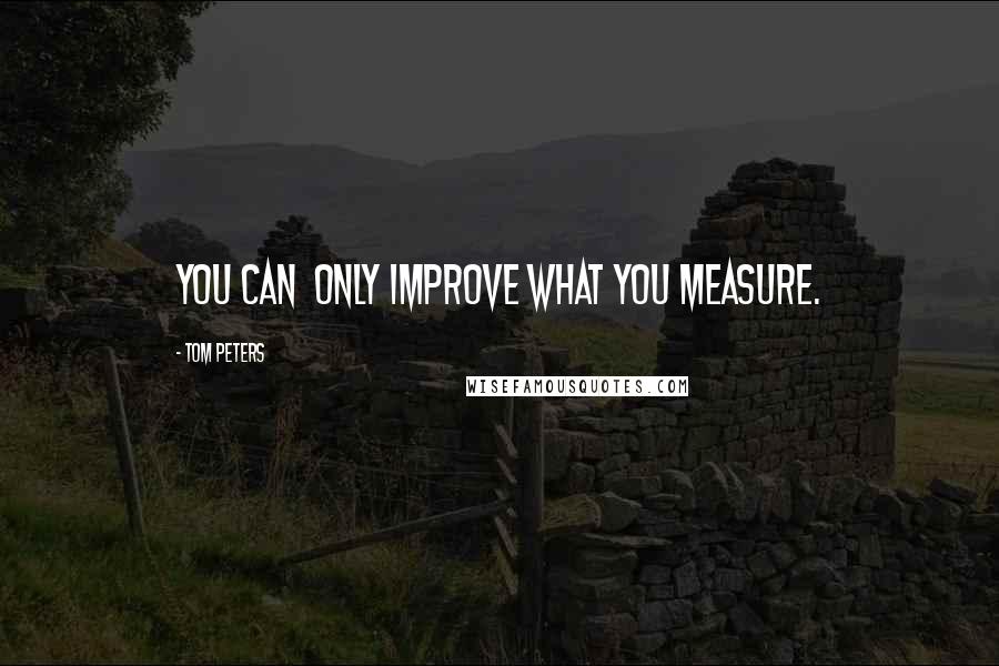Tom Peters Quotes: You can only improve what you measure.