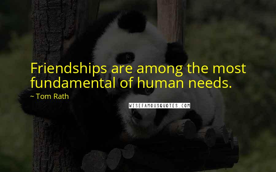 Tom Rath Quotes: Friendships are among the most fundamental of human needs.