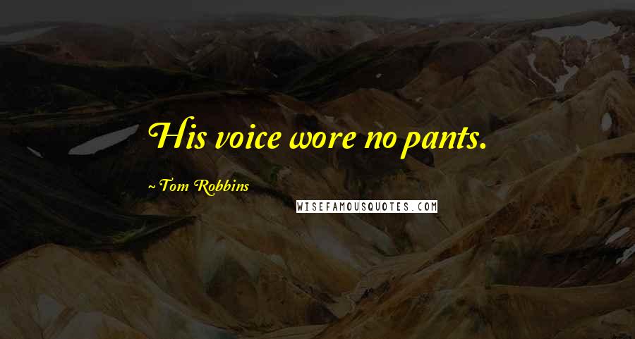 Tom Robbins Quotes: His voice wore no pants.