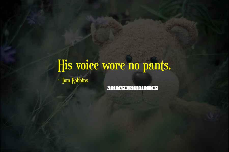 Tom Robbins Quotes: His voice wore no pants.